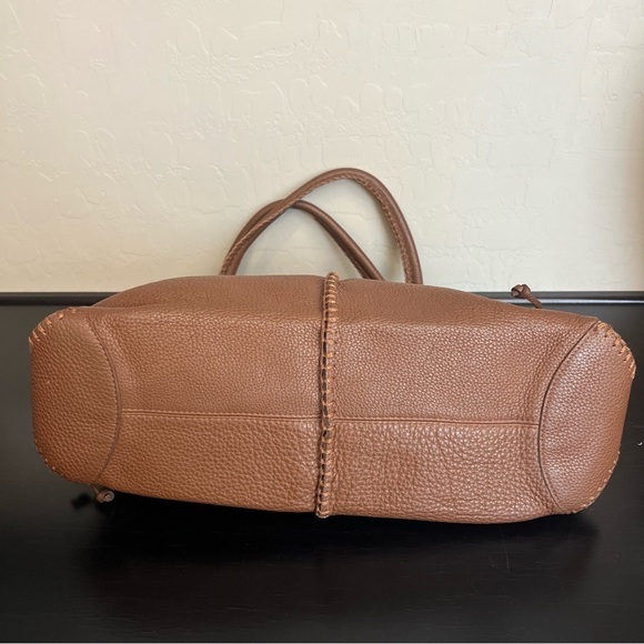 Carlos Falchi handmade Brown soft pebbled leather bag 9”x16” - Picture 4 of 16